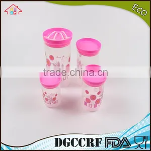 NBRSC Strict Quality Checked 4PCS Pop Round Canister Set Eco-friendly Food Garde Storage Container Set Plastic Storage Container thumbnail-1