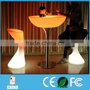 Night Club Furniture Rechargeable Plastic Colorful Led Lighting Round Table thumbnail-4