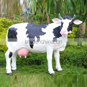 Hot Sale Promotion Resin Craft Fiberglass Life Size Cow Statue thumbnail-5