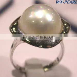 High End Jewelry Gold Pearl Ring Tahitian Pearl Ring thumbnail-1