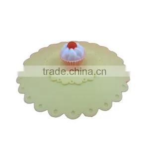 Food Grade Silicone Rubber Anti-dust Airtight Seal Silicone Drink Cup Lids With Cake Shape thumbnail-4