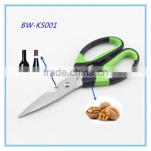 Rubber Handle Multifunction Kitchen Scissors With Bottle Opener thumbnail-1