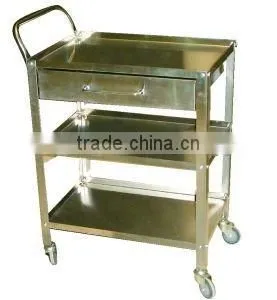 Instrument Trolley Stainless Steel With Drawer thumbnail-1