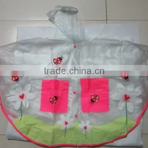 Custom Logo Kids Rain Poncho/cute Pvc Rain Poncho thumbnail-3