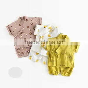 2017 Unisex Toddler Sleepsuits Baby Cotton Long Sleeve Pajamas Set thumbnail-1