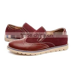 Wine Red Brogue Men Leather Shoes Relaxation Have Sample, High Quality Adults Casual Shoes Fashion for Men Business Fashion Styl thumbnail-6