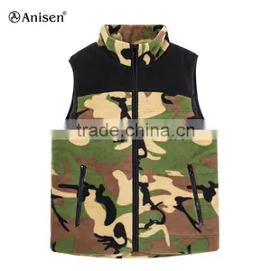 Wholesale Polar Fleece Camo Pattern Men Custom Vest thumbnail-1