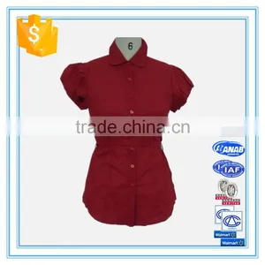 Elegant Ladies Cotton Puff Sleeve Blouse With Belt thumbnail-1