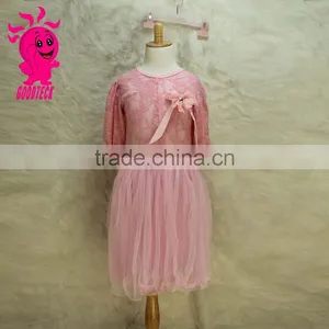 New Model Girl Long Sleeveless Dress Kids Girls Party Dress Peach Dress With Angel Wings thumbnail-3
