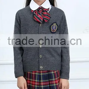 British Style Cardigan Kids Sweater 100% Cotton Primary School Uniform Designs thumbnail-4