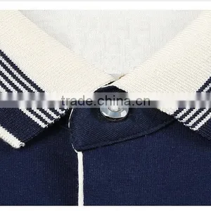 New Design Men's Casual T-shirt Short Sleeve Tee Formal Navy Blue Stripe POLO Shirt thumbnail-2