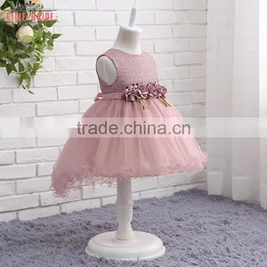 China Supplier Custom Pink Flower Girl Dress for 4 Years Girl thumbnail-1