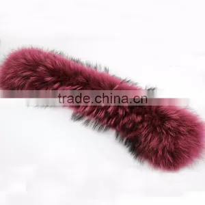 Myfur Royal Blue Genuine Raccoon Fur Collar Hood for Winter Coat thumbnail-5