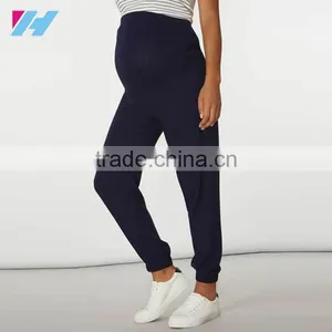 Navy Woven Overbump Wholesale Maternity Leggings Clothes thumbnail-1