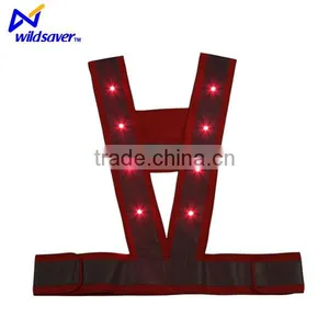 High Visibility Reflective LED Fluorescent Orange Safety Vest thumbnail-3