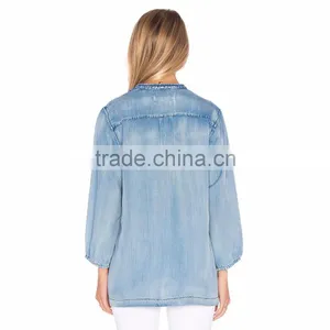 Ladies Fancy Jeans Top Lace Up Design thumbnail-3