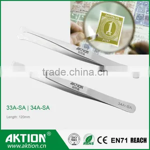 Stamp Tweezers Hobby Specialist Stamp Collectors Tweezers With Cranked Spade Ends 33A-SA 34A-SA thumbnail-1