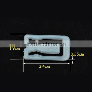3.4*1.9*0.25cm PS White Square Shape Plastic Clip for Garment Accessory thumbnail-2
