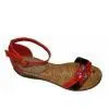 RED / BLACK Lady Strappy Flat Sandal With PU Material and 2.5cm Heels thumbnail-1