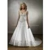 High Quality Satin Lace Appliqued Beaded A-line Bridal Wedding Dress Custom Made thumbnail-1