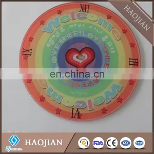 China Home Decor Wholesale Sublimation Blanks Glass Alarm Clock Wall Clock thumbnail-6