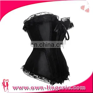 Fectory Cheap Lace up Overbust Corset Sexy Bustier Corset for Woman thumbnail-2