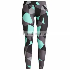 OEM Female Cheap Slim Tights Pants High Waist Gym Clothing Fitness Yoga Sports Compression Leggings Fitness Custom Print Design thumbnail-5