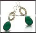 SF-E570 Semi Precious Stone Brass Loop Earrings thumbnail-1