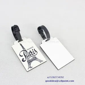 Heat Transfer Cute Suitcase Wooden Luggage Tags Flower Design ID Holder Identifier Luggage Label Gift thumbnail-5