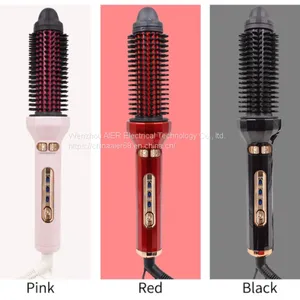 New Design Iron Hair Curler Brush Professional Heater Curling Brush Rechargeable Automatic Hair Curler AE-504 thumbnail-2