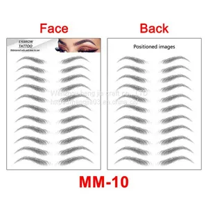 Women Popular New Designs Waterproof Cosmetic Face Makeup Temporary Fake 6D/ 4D/ 3D Eyebrow Tattoo Stickers thumbnail-1