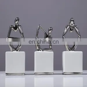 Nordic Hotel Home Decoration Art Sculpture Table Statue Abstract Figure Body Sculpture Porcelain Crafts thumbnail-2