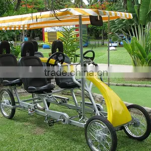 Multi-color 4 Wheel Pedal Surrey Bicycle thumbnail-1
