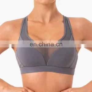 Custom Wholesale Womens Sexy Mesh Gym Wear Sports Yoga Bra Ladies Gym Yoga Clothing Workout Training Crop Top Bra thumbnail-1