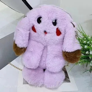 024Plush Bag Cute Bunny One Shoulder Diagonal Bag Plush Bag Children's Wholesale School Bag Cartoon Panda Bag thumbnail-4