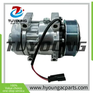 QP7H13/Sanden SD7H13 Auto ac Compressor for JCB Skid Steer Loaders 225 260 280 300T 332/X9269 332X9269 332-X9269 thumbnail-1