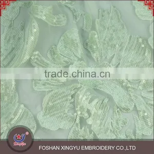 2016 New Style Breathable Moisture and Dry New Design Lace Embroidery Sequin Tulle Fabric Most Popular thumbnail-5