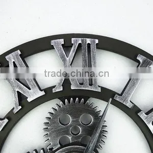 Handmade Oversized 3d Retro Rustic Decorative Luxury Art Big Gear Wooden Vintage Large Wall Clock on the Wall for Gift Most Popular thumbnail-6