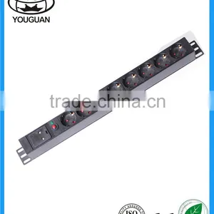 19" 8 Ways 1 U German Type Switched PDU (Power Distribution Unit) thumbnail-1