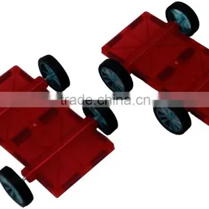 Playmags Clear Color Magnetic Tiles Building Set 20 Pcs With Cars thumbnail-6