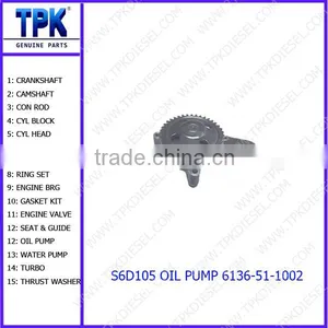 6D105 6D105-1 S6D105 OIL PUMP 6136-51-1002 thumbnail-1