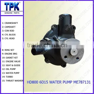 6D15 6D15T Water Pump ME787131, HD800-5/7 HD900-5/7 Engine Parts thumbnail-1