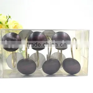 Semi Sphere White and Black Stripe Polyresin Bathroom Shower Curtain Hooks thumbnail-5