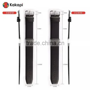 Kakapi One Buckle Smooth Leather Watch Band Wrist Strap With Watchband Converter For 42MM Apple Watch MT-3911 thumbnail-5
