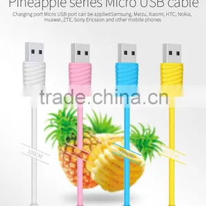 GOLF 1m Pineapple Series Micro USB Cable for s7 Edge/s7 2.1A Quick Charging and Data Cable For Huawei/Nokia/HTC/Xiaomi thumbnail-1