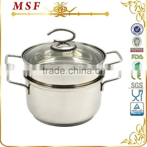 2 Layer Stainless Steel Steamer Optima Steamer With Wire Handle & Knob thumbnail-1