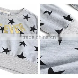 Newest Lady Letter And Star Printing Long Sleeved Top for Girls thumbnail-6