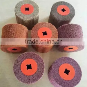 Square Hole Wire Drawing Polishing Wheel Flexible Abrasive Wheel thumbnail-1