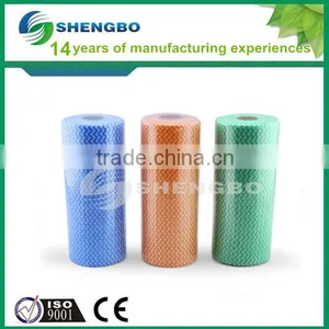 Spunlace Nonwoven Cleanning Wipe Roll 30*50cm Blue Green Orange Red thumbnail-1