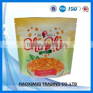 Three Side Heat Seal Printed Aluminium Foil Sachet / Green Pack Resealable Plastic Zipper Stand up Pouch thumbnail-3